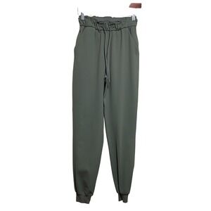 Lululemon Olive‎ Green Jogger Pants Drawstring Waist Size 2 Womens